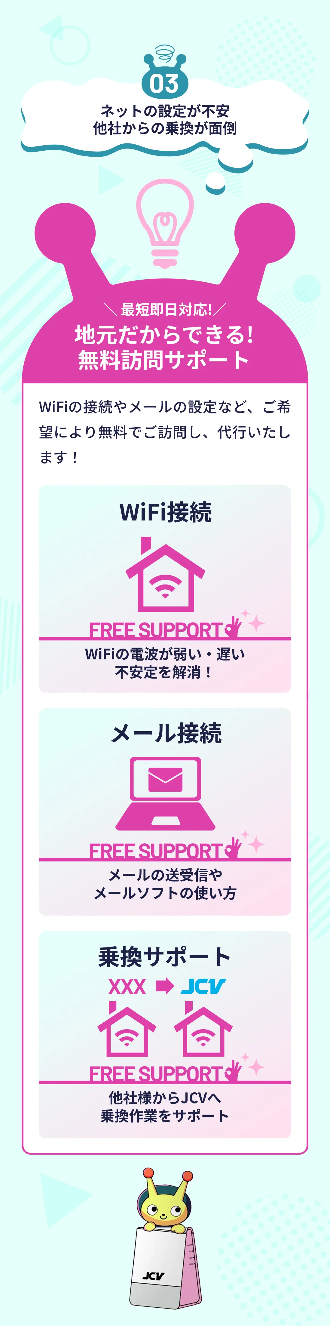  最短即日対応！地元だからできる無料訪問サポート